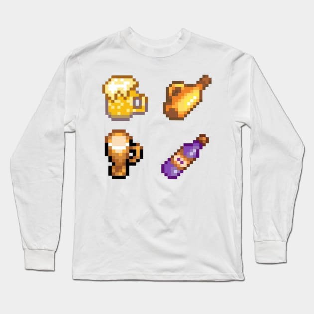 Stardew Valley Alcoholic Drinks (Alcohol) Long Sleeve T-Shirt by r9440